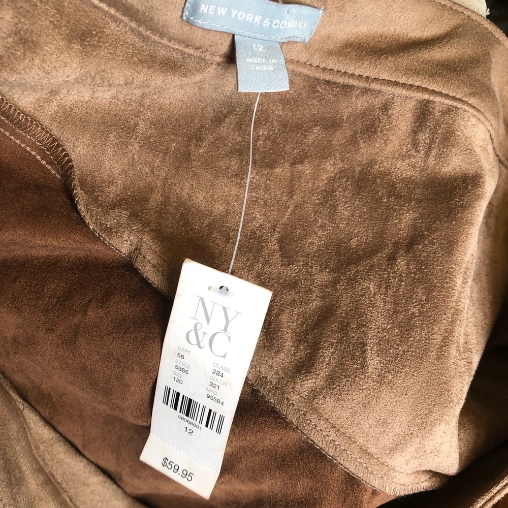 New York & Co Faux Suede Patchwork Mini Skirt 12 - Picture 5 of 6